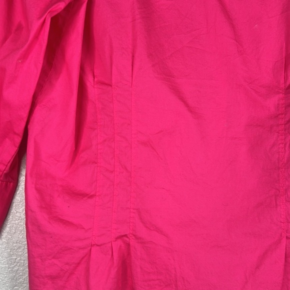 Attention Hot Pink Classic Modern Travel Long Sleeve Button Down Top Size Large - Picture 4 of 5